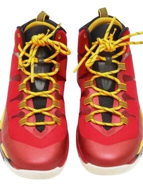 Jordan Yellow and Black High-Top Sneaker Tongue